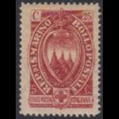 San Marino Mi.Nr. 94 Freim. Italienisches Rotes Kreuz, Tre Penne (25+5)