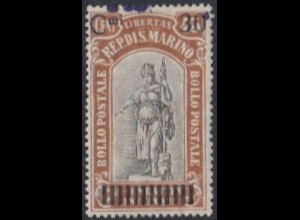 San Marino Mi.Nr. 105 Freim. Freiheitsgöttin, MiNr. 58 mit Aufdruck (30 a.45+5)