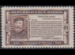 San Marino Mi.Nr. 184 50.Todestag Giuseppe Garibaldi, Brustbild (10)