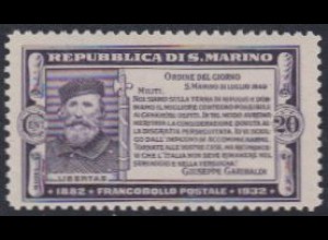 San Marino Mi.Nr. 185 50.Todestag Giuseppe Garibaldi, Brustbild (20)