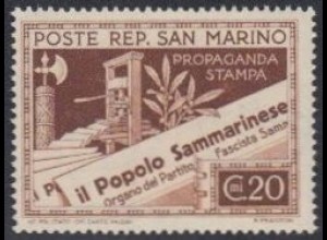 San Marino Mi.Nr. 261 Presseerzeugnisse, Zeitungsdruckpresse + Zeitung (20)