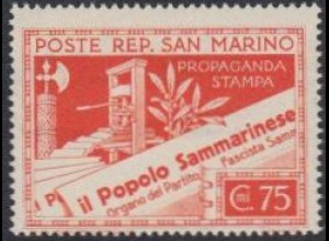 San Marino Mi.Nr. 264 Presseerzeugnisse, Zeitungsdruckpresse + Zeitung (75)