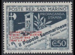 San Marino Mi.Nr. 270 Tag d.Briefmarke MiNr.262-63 m.Aufdr. Zeitung (50)