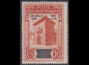 San Marino Mi.Nr. 272 Freim.Ausg.Faschismus Aufdr.28LUGLIO/1943/1642/F.R. (10)