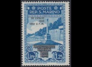 San Marino Mi.Nr. 278 Freim.Ausg.Faschismus Aufdr.28LUGLIO/1943/1642/F.R. (1,25)
