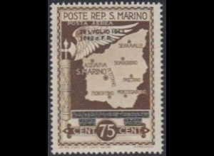 San Marino Mi.Nr. 286 Freim.Ausg.Faschismus Aufdr.28LUGLIO/1943/1642/F.R. (75)