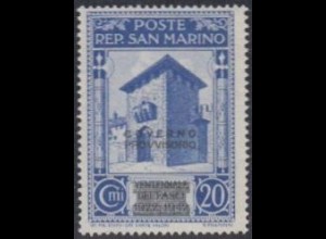 San Marino Mi.Nr. 294 Freim.Ausgabe Faschismus m.Aufdr. GOVERNO/PROVVISORIO (20)