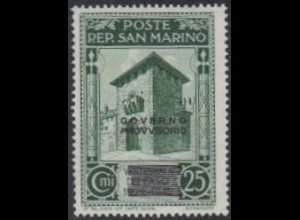 San Marino Mi.Nr. 295 Freim.Ausgabe Faschismus m.Aufdr. GOVERNO/PROVVISORIO (25)