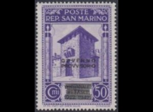 San Marino Mi.Nr. 297 Freim.Ausgabe Faschismus m.Aufdr. GOVERNO/PROVVISORIO (50)