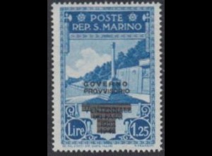 San Marino Mi.Nr. 299 Freim.Ausg. Faschismus m.Aufdr. GOVERNO/PROVVISORIO (1,25)