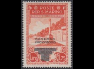 San Marino Mi.Nr. 300 Freim.Ausg. Faschismus m.Aufdr. GOVERNO/PROVVISORIO (1,75)