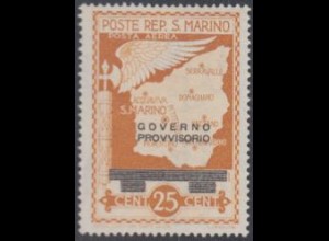 San Marino Mi.Nr. 303 Freim.Ausgabe Faschismus m.Aufdr. GOVERNO/PROVVISORIO (25)