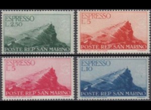 San Marino Mi.Nr. 335-38 Eilmarken Felsen von San Marino (4 Werte)