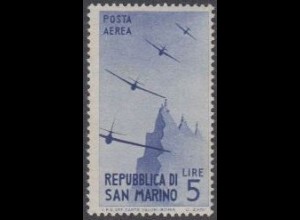 San Marino Mi.Nr. 344 Flugpostmarke Flugzeuge über San Marino (5)