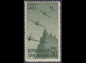 San Marino Mi.Nr. 348 Flugpostmarke Flugzeuge über San Marino (50)