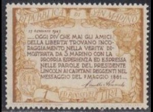 San Marino Mi.Nr. 356 2. Todestag Franklin D.Roosevelt, Grußbotschaft (1)