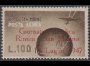San Marino Mi.Nr. 378 Ausst.Rimini/San Marino, Flugzeug ü.Globus m.Aufdr. (100)