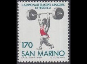 San Marino Mi.Nr. 1221 Gewichtheben Junioren-EM (170)