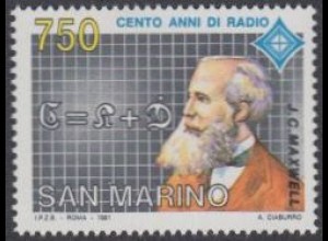 San Marino Mi.Nr. 1487 100Jahre Radio, James Clark Maxwell (750)
