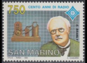 San Marino Mi.Nr. 1531 100Jahre Radio, Edouard Branly (750)
