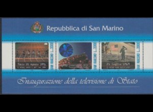 San Marino Mi.Nr. Block 16 Sendebeginn nationales Fernsehprogramm