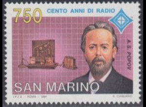 San Marino Mi.Nr. 1569 100Jahre Radio, Aleksandr Popow, russ. Physiker (750)