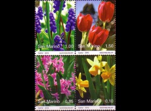 San Marino Mi.Nr. Zdr.2425-28 Frühlingsblumen (als Viererblock s.Bild)