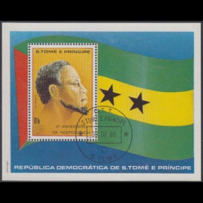 Sao Tomé und Principe Mi.Nr. Block 46 5Jahre Unabhängigkeit, König Amador 