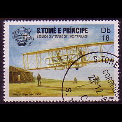 Sao Tomé und Principe Mi.Nr. 830 200 J.Luftfahrt, Flugzeug Wright 1903 (18)