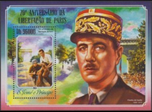 Sao Tomé und Principe MiNr. Block 1044 Befreiung von Paris, u.a. de Gaulle