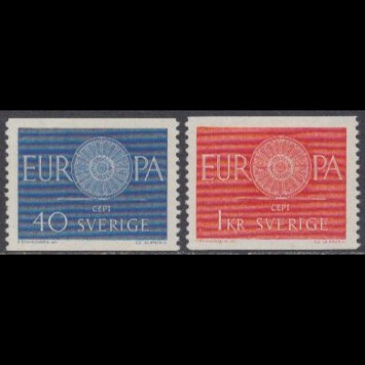 Schweden Mi.Nr. 463-64 Europa 60, "O" als Wagenrad (2 Werte)
