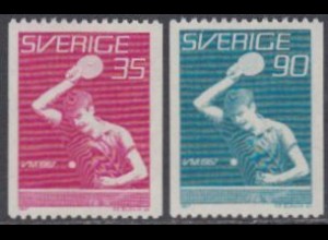 Schweden Mi.Nr. 578-79C Tischtennis WM Stockholm (2 Werte)