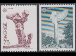 Schweden Mi.Nr. 852-53 Europa 74, Skulpturen (2 Werte)
