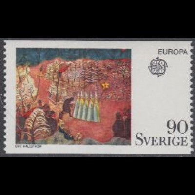 Schweden Mi.Nr. 899 Europa 75, Gemälde Silvesterabend auf Skansen (90)