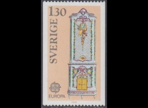 Schweden Mi.Nr. 944 Europa 76, Kunsthandwerk, Kachelofen aus Marieberg (1,30)
