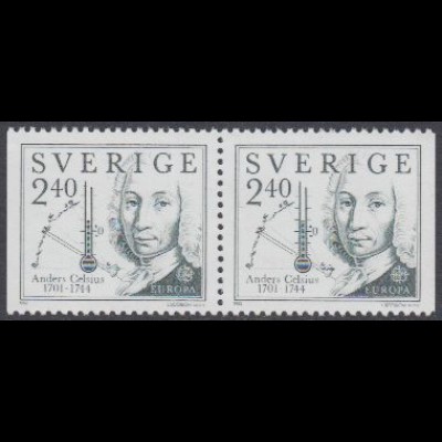 Schweden Mi.Nr. Zdr.1188/Dl/Dr Europa 82, Histor.Ereignisse, A.Celsius (Paar)
