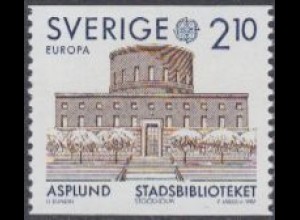 Schweden Mi.Nr. 1428 Europa 87, Mod.Architektur Stadtbibliothek Stockholm (2,10)