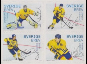 Schweden Mi.Nr. 2926-29 Eishockey WM, Nationalspieler, skl. (4 Werte)