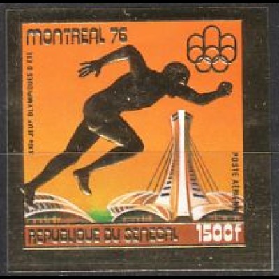 Senegal Mi.Nr. 604 Olympia 76, Laufen, Olymp.stad.Montreal,geschnitten (1500Fr)