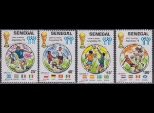Senegal Mi.Nr. 671-74 Fußball-WM 1978 Argentinien, Gruppen 1 bis 4 (4 Werte)