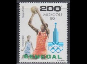 Senegal Mi.Nr. 735 Olymp. Sommerspiele Moskau, Basketball (200)