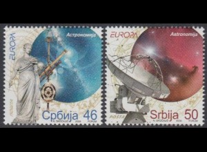 Serbien Mi.Nr. 300-01 Europa 09, Astronomie (2 Werte)
