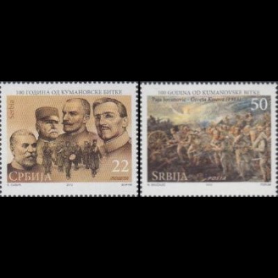 Serbien Mi.Nr. 478-79 100.J.tag Schlacht von Kumanovo (2 Werte)