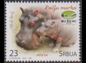 Serbien MiNr. 767 Für d.Kinder, Jungtiere im Belgrader Zoo, Nilpferd (23)