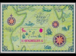 Seychellen Mi.Nr. Block 2 Landkarte der Seychellen 