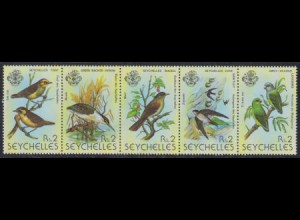 Seychellen Mi.Nr. Zdr.430-34 Vögel (Fünferstreifen)
