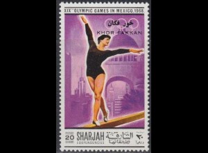 Sharjah Khor Fakkan Mi.Nr. 172A Olympia 1968 Mexiko, Turnen Schwebebalken (20)