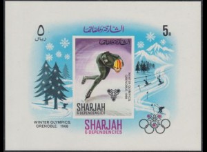 Sharjah Mi.Nr. Block 31 Olympia 1968 Grenoble, Eisschnelllauf