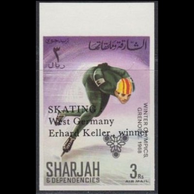 Sharjah Mi.Nr. 415B Olympia 1968 Grenoble, Eisschnelllauf, m.Aufdr. (3)