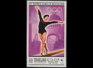 Sharjah Mi.Nr. 490B Olympia 1968 Mexiko, Turnen Schwebebalken (20)